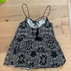 Black and White Paisley/bandana print sundress